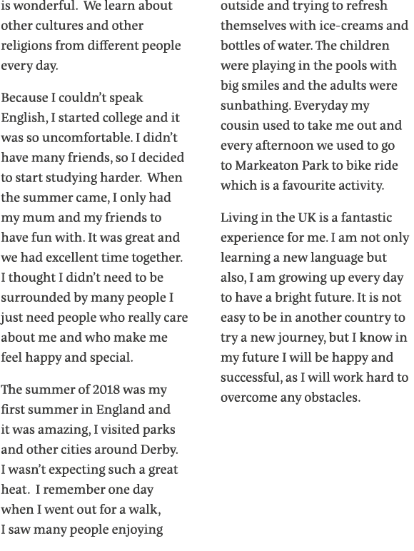 is wonderful  We learn about other cultures and other religions from different people every day  Because I couldn t s   