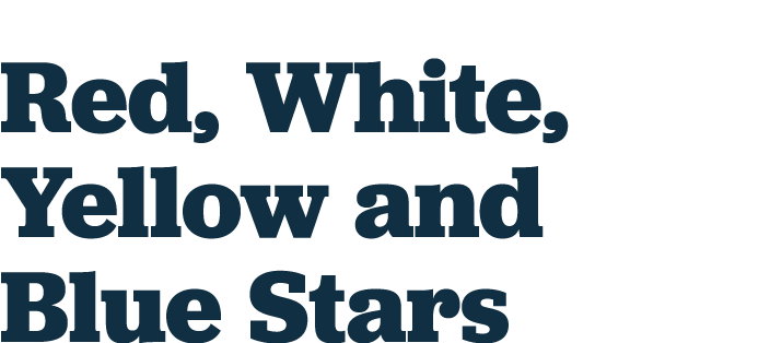 Red, White, Yellow and Blue Stars