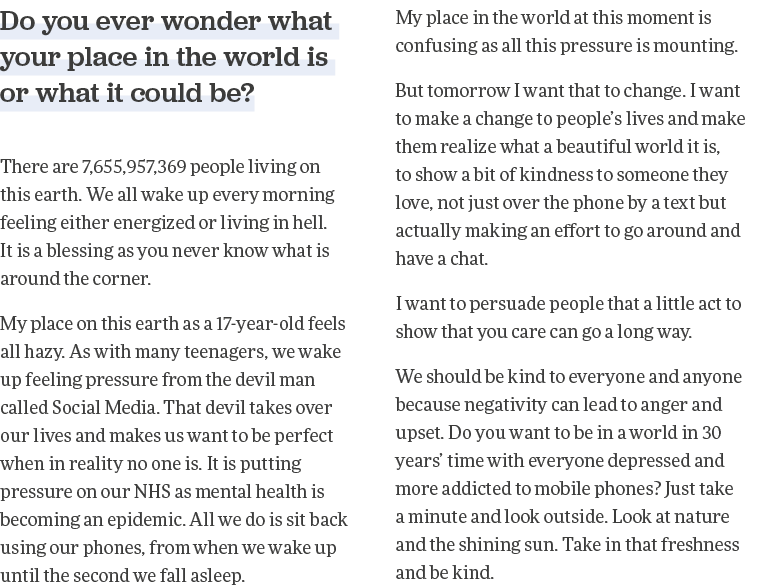 Do you ever wonder what your place in the world is or what it could be  There are 7,655,957,369 people living on this   