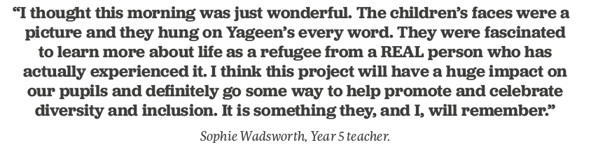  I thought this morning was just wonderful  The children s faces were a picture and they hung on Yageen s every word    